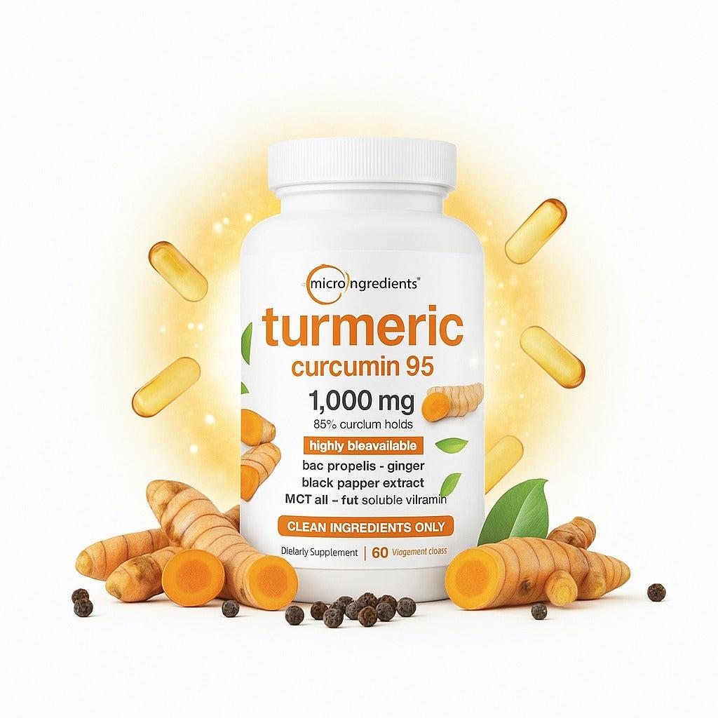 Micro Ingredients Turmeric Curcumin 1000mg โ 120 Capsules | 95% Curcuminoids with BioPerine & Ginger