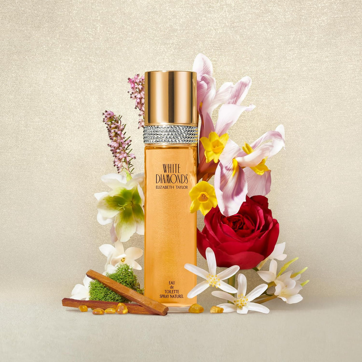 Elizabeth Taylor White Diamonds Eau de Toilette for Women, 1.7 fl oz | Women's floral chypre eau de toilette. Perfume with notes of lily, neroli, warm amber, and sandalwood.