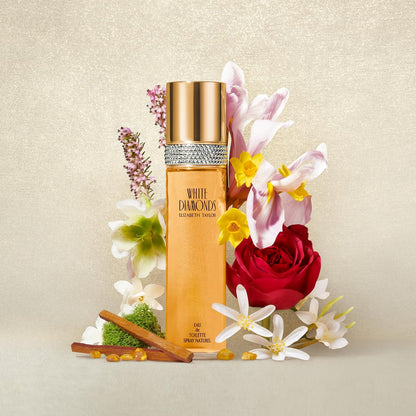 Elizabeth Taylor White Diamonds Eau de Toilette for Women, 1.7 fl oz | Women's floral chypre eau de toilette. Perfume with notes of lily, neroli, warm amber, and sandalwood.