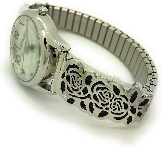 Ladies Elegant Floral Flower Stretch Elastic Band Fashion Watch Varsales