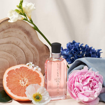 Lucky Brand Lucky You Eau de Toilette for Women, 3.4 fl oz | Women's fresh floral citrus eau de toilette. Perfume with notes of ruby red grapefruit, creamy sandalwood, and peony.
