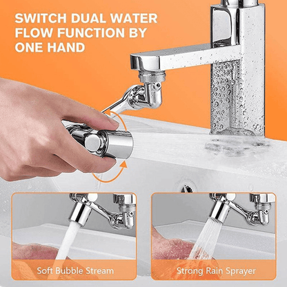 Arm Swivel Faucet Extension - 1080° Rotating Kitchen Sink Tap Extender