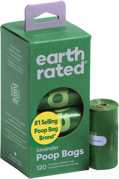 Earth Rated Lavender Dog Poop Bags – 120 Leak-Proof Refill Bags