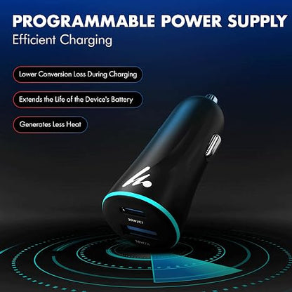 Wozoyo 20W Dual Port Fast Car Charger – USB-C & USB-A