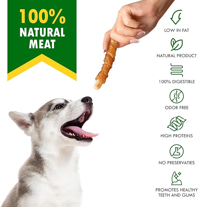 Chicken Wrapped Dog Treat Sticks – Natural Grain-Free Chews, 10.6 oz