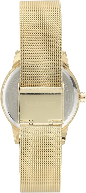 Nine West Women's Floral Dial Mesh Bracelet Watch