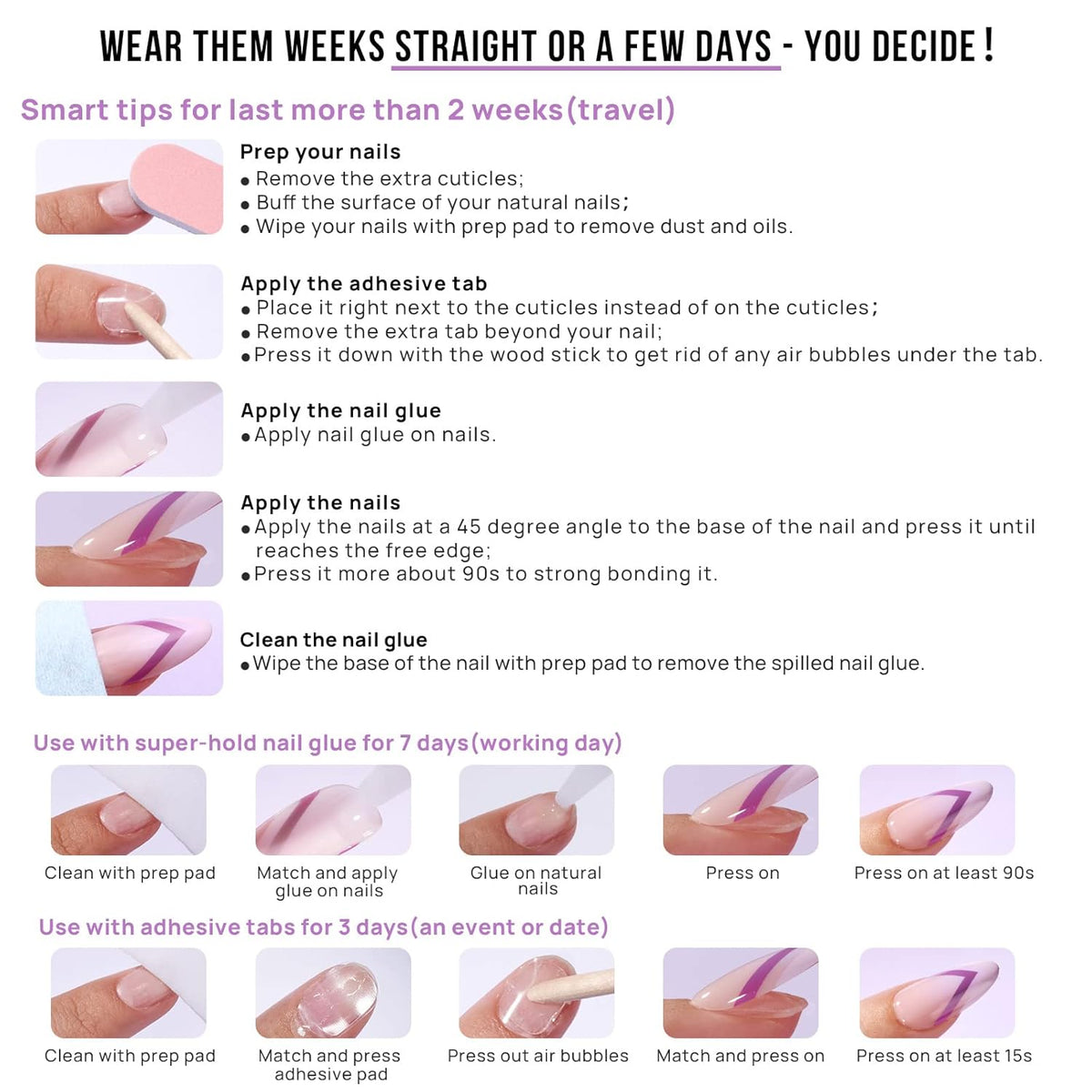 Almond Press On Nails Medium - Soft Gel Ombre Fake Nails with Nail Glue, Semi-Transparent Reusable Glue On Nails in 16 Sizes - 32PCS Stick On Nails Kit, Vanilla Cream Almond