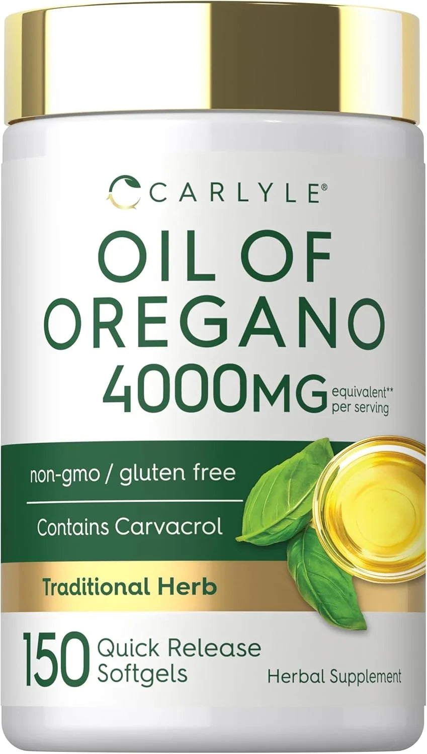 Carlyle Oregano Oil Supplement – 150 Softgels | Carvacrol, Non-GMO & Gluten-Free