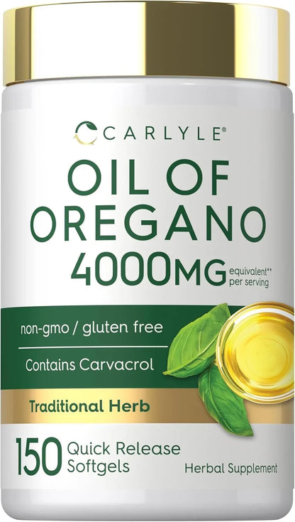 Carlyle Oregano Oil Supplement – 150 Softgels | Carvacrol, Non-GMO & Gluten-Free