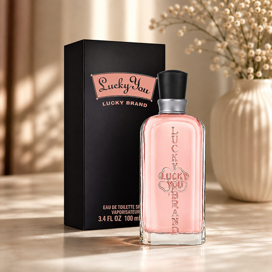 Lucky Brand Lucky You Eau de Toilette for Women, 3.4 fl oz | Women's fresh floral citrus eau de toilette. Perfume with notes of ruby red grapefruit, creamy sandalwood, and peony.