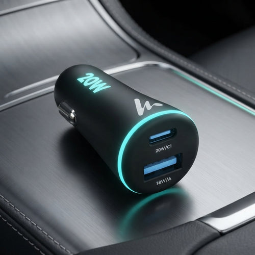 Wozoyo 20W Dual Port Fast Car Charger – USB-C & USB-A