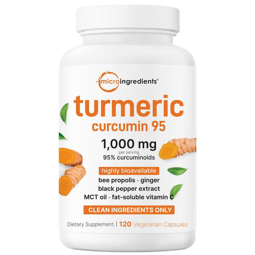 Micro Ingredients Turmeric Curcumin 1000mg – 120 Capsules | 95% Curcuminoids with BioPerine & Ginger