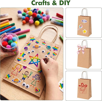 OUTUXED 2100pcs Small Gift Bags, Brown Paper Bags with Handles