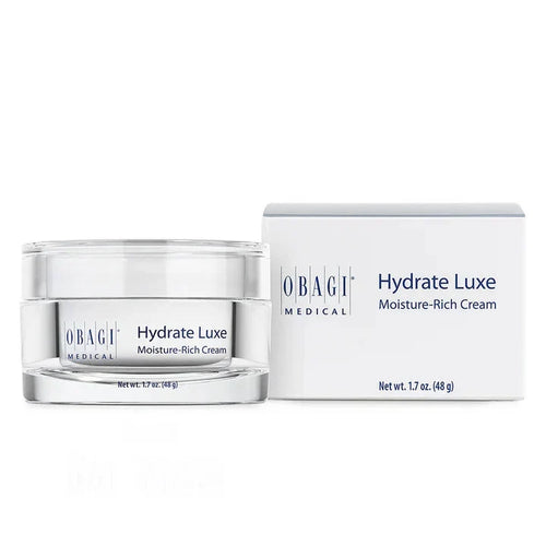 Obagi Hydrate Luxe Moisture-Rich Cream jar and packaging on a white background