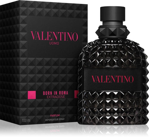 Valentino perfume bottle and packaging on a white background
