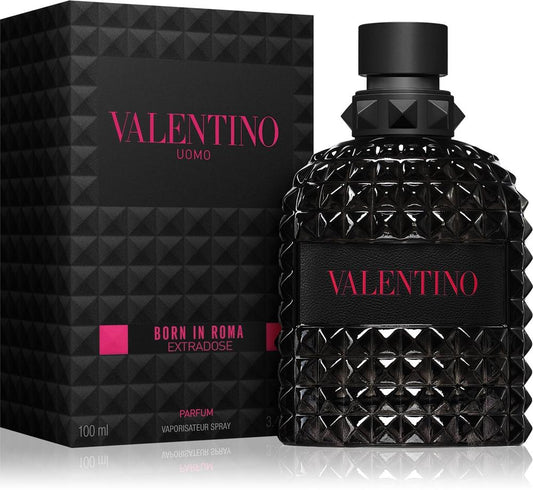 Valentino perfume bottle and packaging on a white background