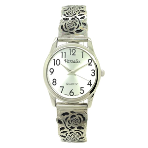 Ladies Elegant Floral Flower Stretch Elastic Band Fashion Watch Varsales